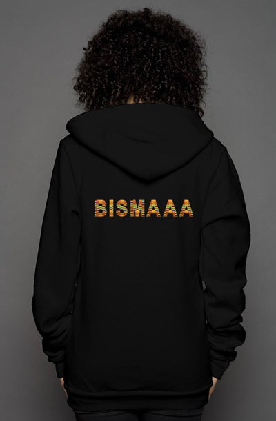 Bismaaa African Print Logo Unisex Zip Hoodie