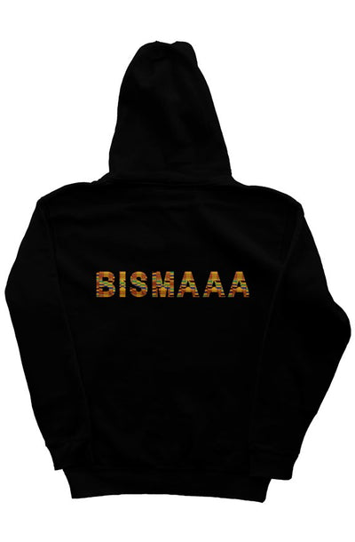 Bismaaa Men's African Print Logo Unisex Zip Hoodie